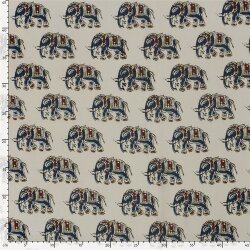 Baumwollvoile Elefant - hellbeige