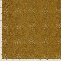 Baumwollvoile Lotusblume - curry