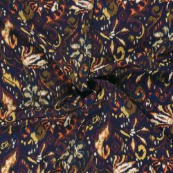 Satin Duchesse Paisley - dunkelblau