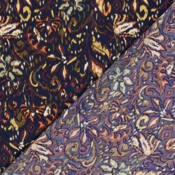 Satin Duchesse Paisley - dunkelblau