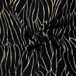 Viskose Twill Streifenmuster - schwarz