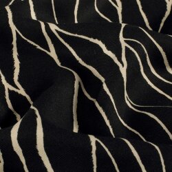 Viskose Twill Streifenmuster - schwarz