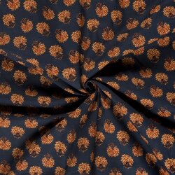 Baumwollvoile Blumenfeld - dunkel indigo