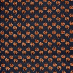 Baumwollvoile Blumenfeld - dunkel indigo