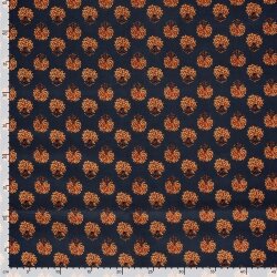 Baumwollvoile Blumenfeld - dunkel indigo