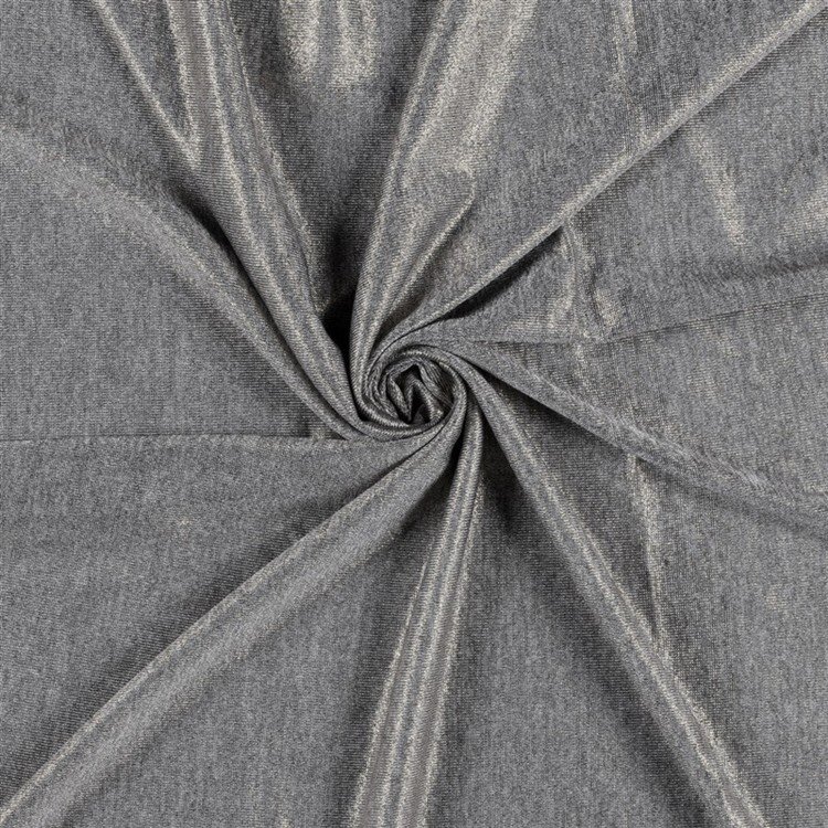 Baumwolljersey Lurex Uni - silber