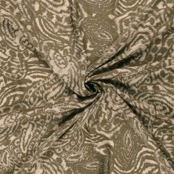 Polyester Satin Samt Paisley Kunst - kaltbraun