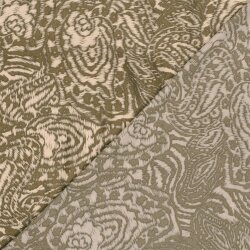 Polyester Satin Samt Paisley Kunst - kaltbraun