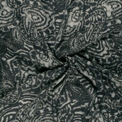 Polyester Satin Samt Paisley Kunst - grau