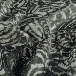 Polyester Satin Samt Paisley Kunst - grau