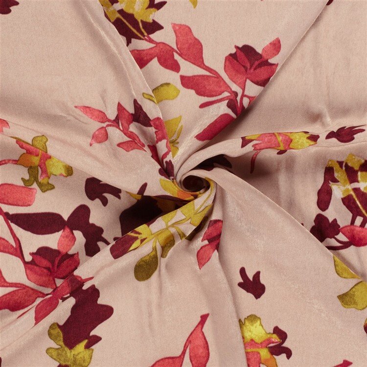 Polyester Satin Samt LEAVES