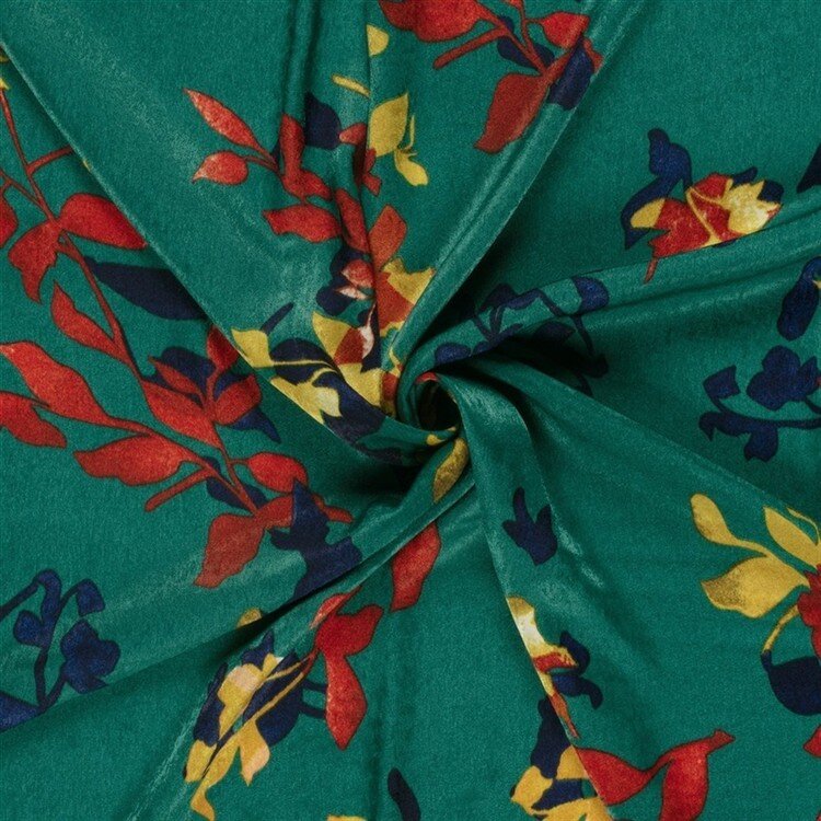 Polyester Satin Samt LEAVES