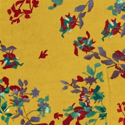 Polyester Satin Samt LEAVES