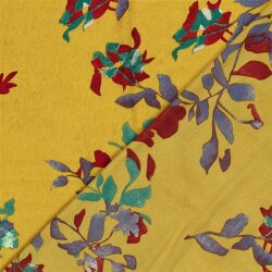 Polyester Satin Samt LEAVES