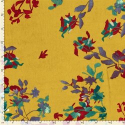 Polyester Satin Samt LEAVES