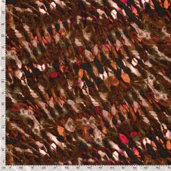 Polyester Satin Samt abstraktes Muster - oliv