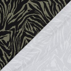 Viskose Jersey Zebramuster - oliv