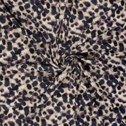 Viskose Jersey Leo Tupfen - beige/aubergine