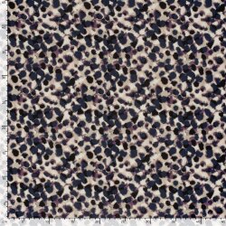 Viskose Jersey Leo Tupfen - beige/aubergine