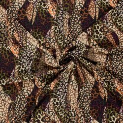 Viskose Jersey Leopatchwork - aubergine