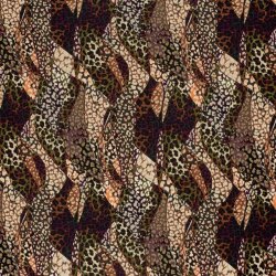 Viskose Jersey Leopatchwork - aubergine