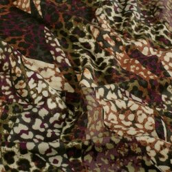 Viskose Jersey Leopatchwork - aubergine