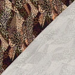 Viskose Jersey Leopatchwork - aubergine