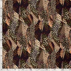 Viskose Jersey Leopatchwork - aubergine