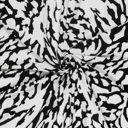 Viskose Jersey Abstrakt - schwarz/weiss