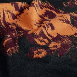 Romanit Jersey "Punta di Roma" verschwommene Blumen - dunkelgrau