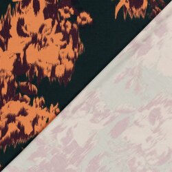 Romanit Jersey "Punta di Roma" verschwommene Blumen - dunkelgrau