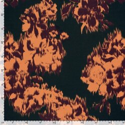 Romanit Jersey "Punta di Roma" verschwommene Blumen - dunkelgrau