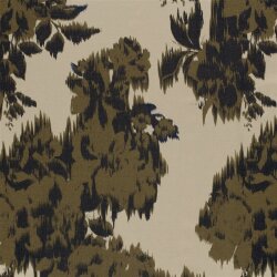 Romanit Jersey "Punta di Roma" verschwommene Blumen - hellbeige