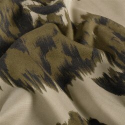 Romanit Jersey "Punta di Roma" verschwommene Blumen - hellbeige