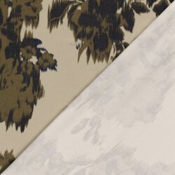 Romanit Jersey "Punta di Roma" verschwommene Blumen - hellbeige