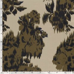 Romanit Jersey "Punta di Roma" verschwommene Blumen - hellbeige
