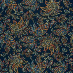 Romanit Jersey "Punta di Roma" Paisley - dunkelblau