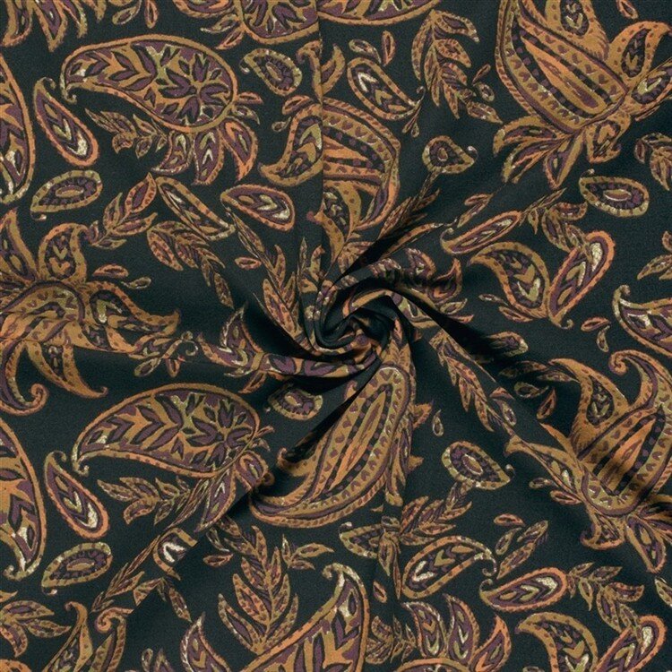 Romanit Jersey "Punta di Roma" Paisley - dunkelgrau
