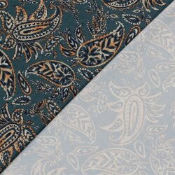 Romanit Jersey "Punta di Roma" Paisley - dunkelgrün