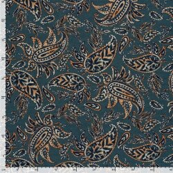 Romanit Jersey "Punta di Roma" Paisley - dunkelgrün