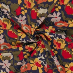 Romanit Jersey "Punta di Roma" Blumen - dunkelblau