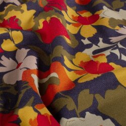 Romanit Jersey "Punta di Roma" Blumen - dunkelblau