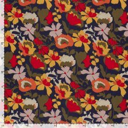 Romanit Jersey "Punta di Roma" Blumen - dunkelblau
