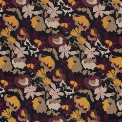 Romanit Jersey "Punta di Roma" Blumen - schwarz