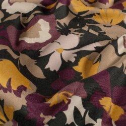 Romanit Jersey "Punta di Roma" Blumen - schwarz