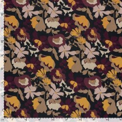 Romanit Jersey "Punta di Roma" Blumen - schwarz