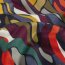 Romanit Jersey "Punta di Roma" bunte Streifen - orangerot