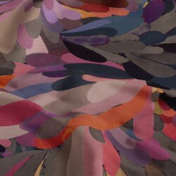 Viskose Popeline bunte wilde Kunst - hellpink