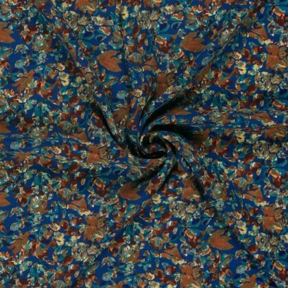 Viskose Popeline Farbtupfen - indigo