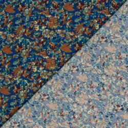 Viskose Popeline Farbtupfen - indigo